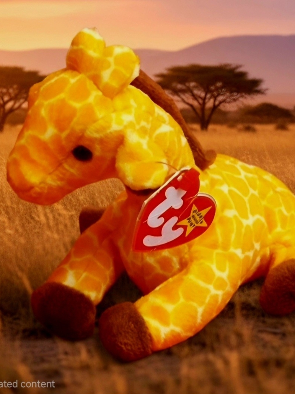 Twigs the Giraffe TY Beanie Baby, RARE, 4th generation, 1995